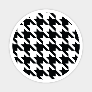 Classic Houndstooth Black and White Pattern Magnet